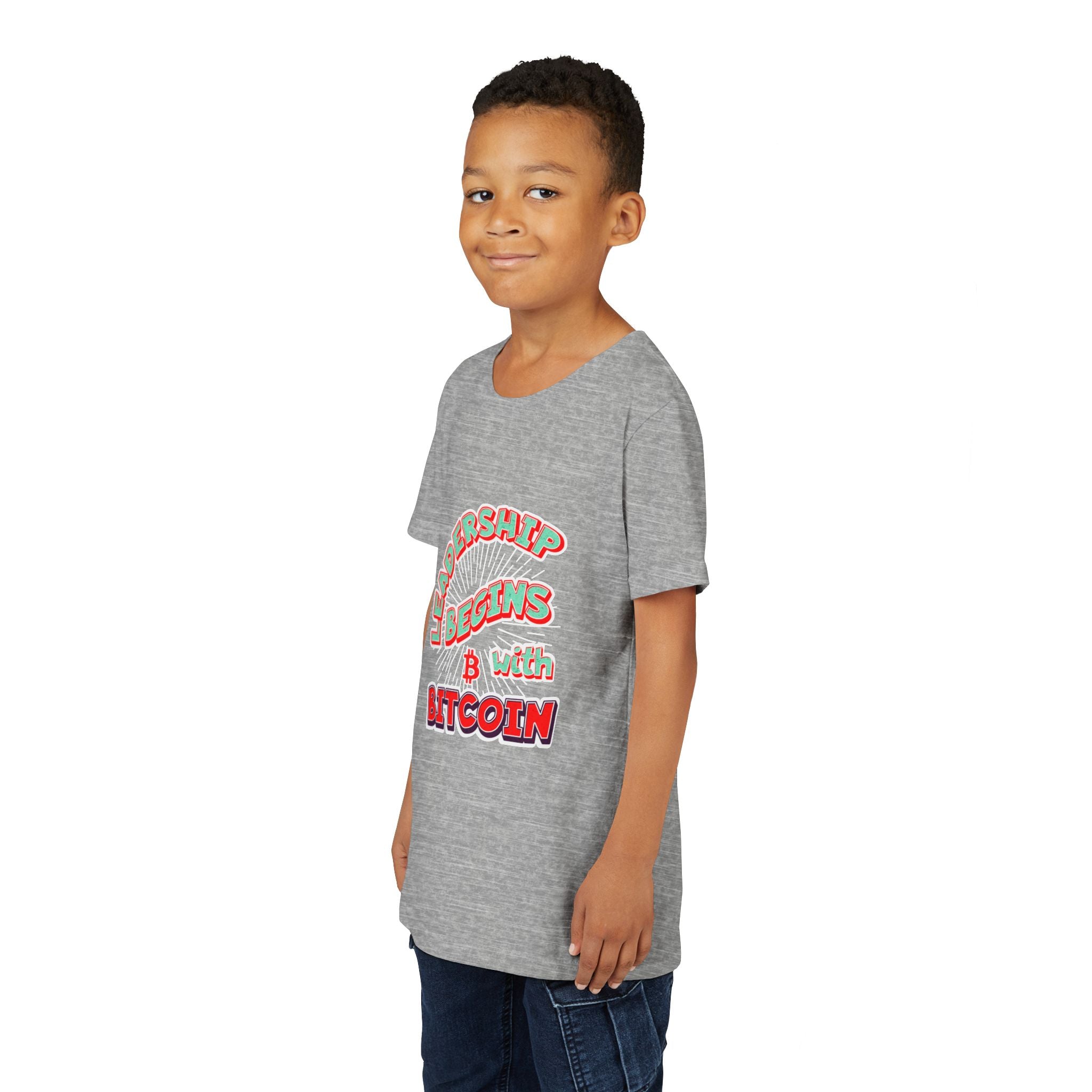 Leadership Begins With Bitcoin | Youth T-Shirt