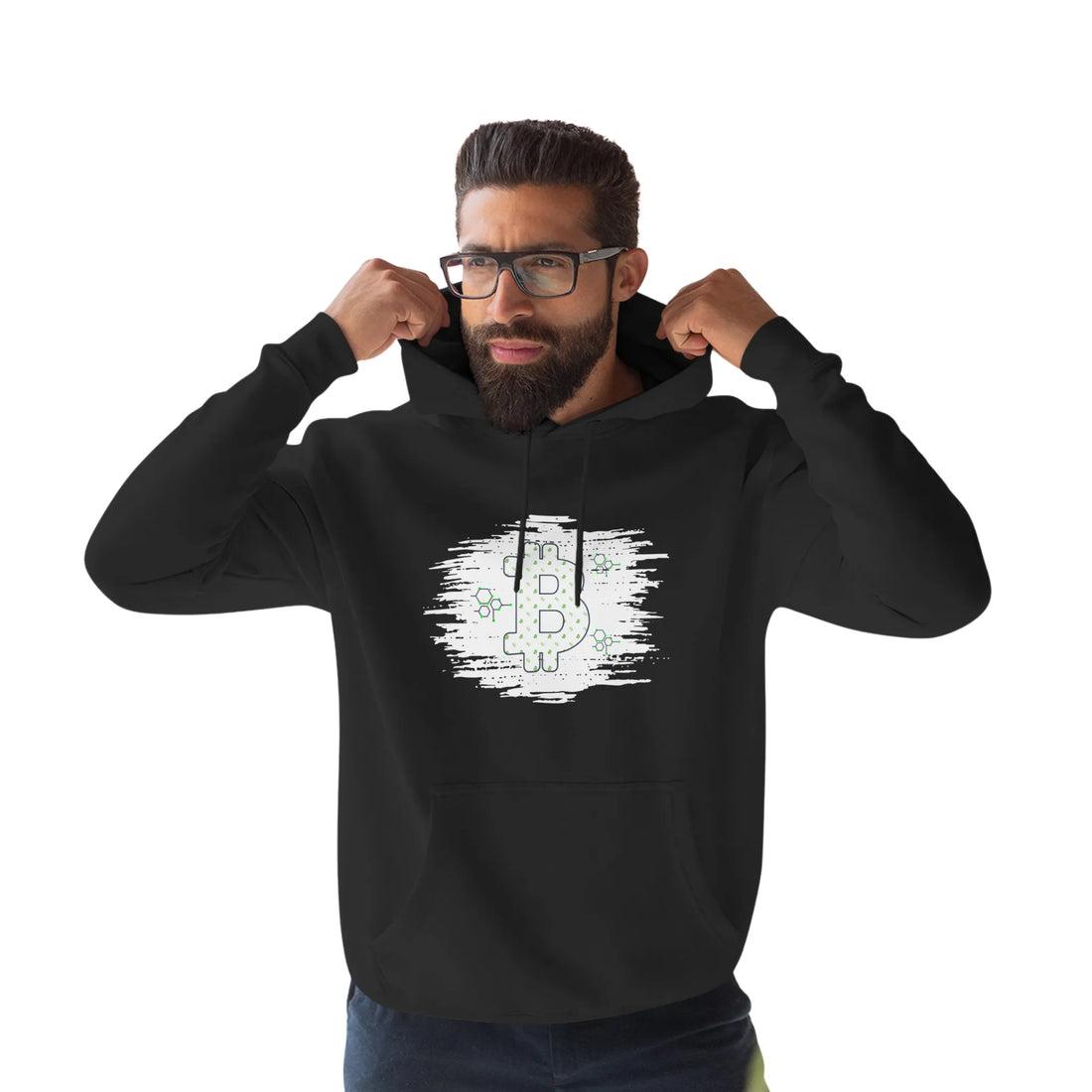 Bitcoin A Hedge Against Fiat Money Unisex Hoodie - Black - Lane Seven LS14001 Model Front - Bitcoin Gear