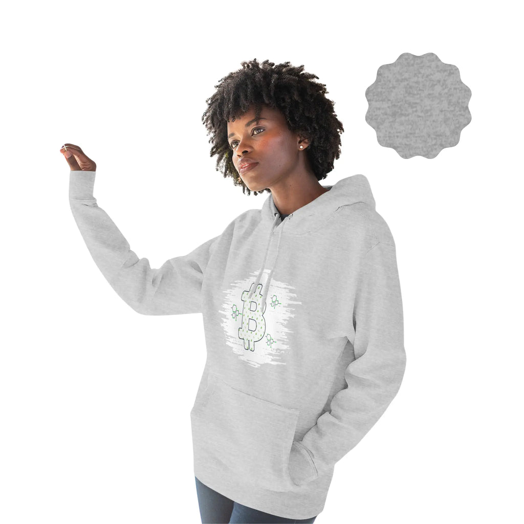 Bitcoin A Hedge Against Fiat Money Unisex Hoodie - Heather Grey - Lane Seven LS14001 Model Front - Bitcoin Wear