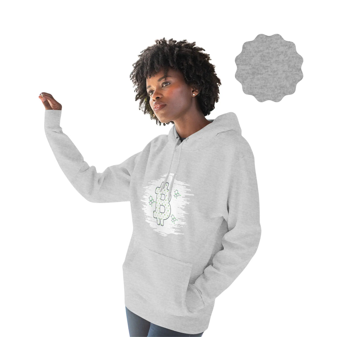 Bitcoin A Hedge Against Fiat Money Unisex Hoodie - Heather Grey - Lane Seven LS14001 Model Front - Bitcoin Wear