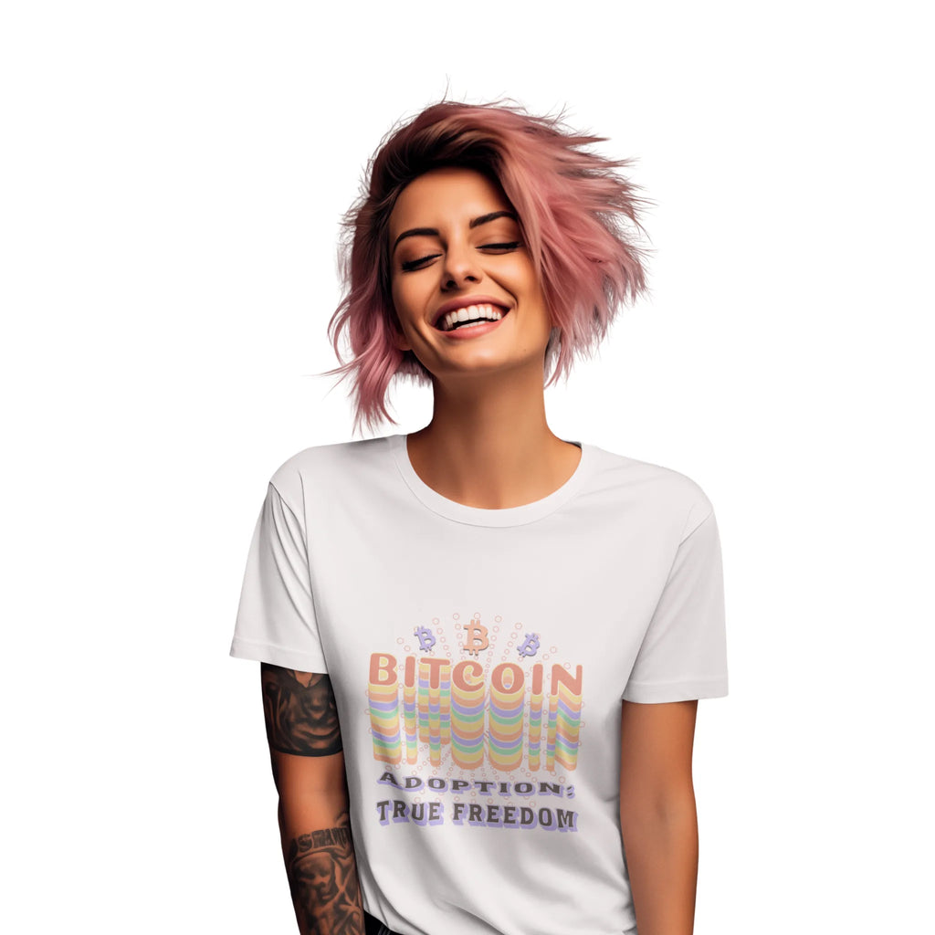 Bitcoin Adoption — True Freedom | Women's Tee {{variant1}} | Bitcoin Apparel