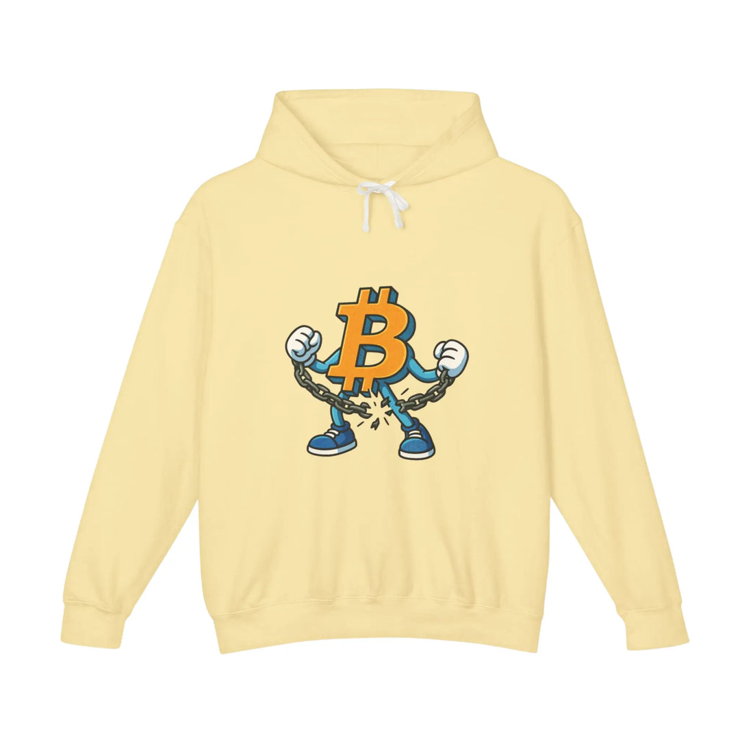 Bitcoin Build Wealth Privately Unisex Hoodie - Butter - Comfort Colors 1467 Flat Front View - Bitcoin Gear