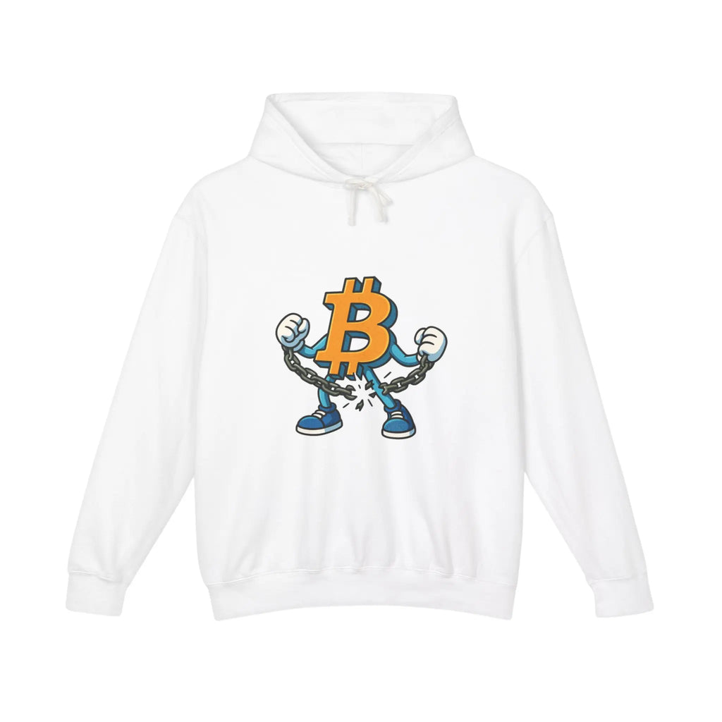 Bitcoin Build Wealth Privately Unisex Hoodie - White - Comfort Colors 1467 Flat Front View - Modern Bitcoin Wear