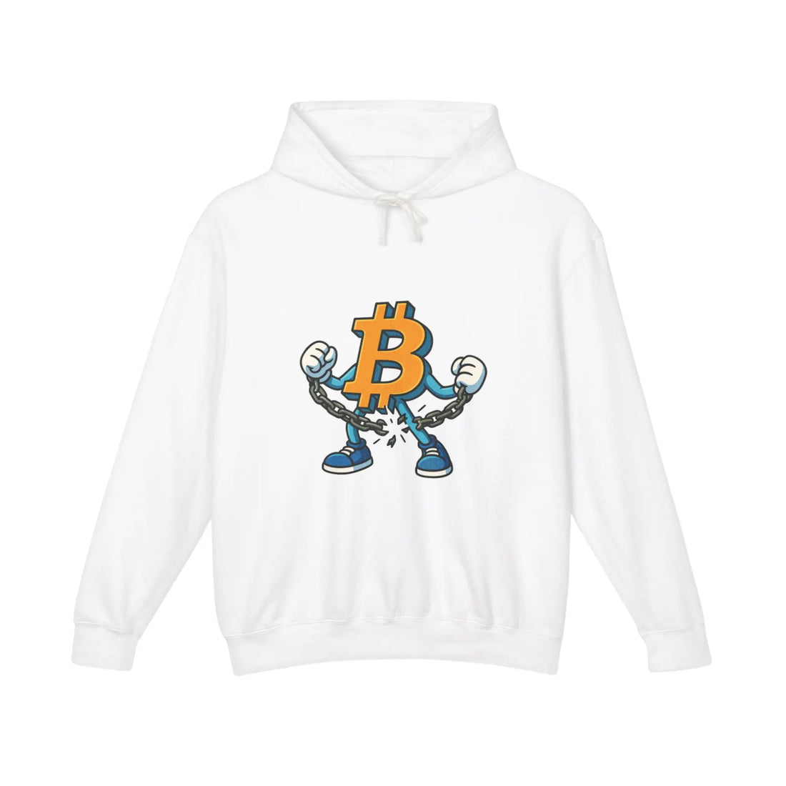 Bitcoin Build Wealth Privately Unisex Hoodie - White - Comfort Colors 1467 Flat Front View - Modern Bitcoin Wear