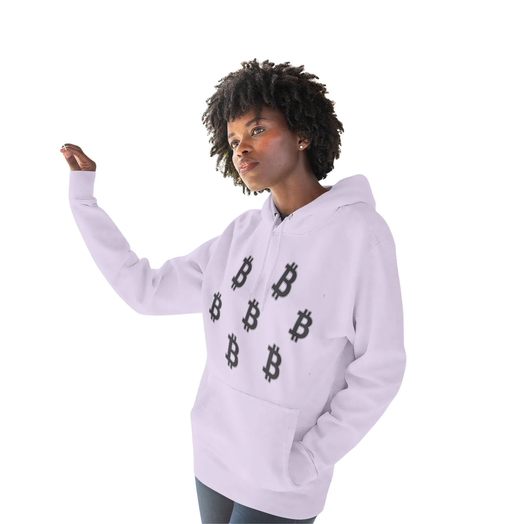 Bitcoin Decentralized Mindset Unisex Hoodie - Lilac - Lane Seven LS14001 Model Front View - Sovereign Bitcoin Gear