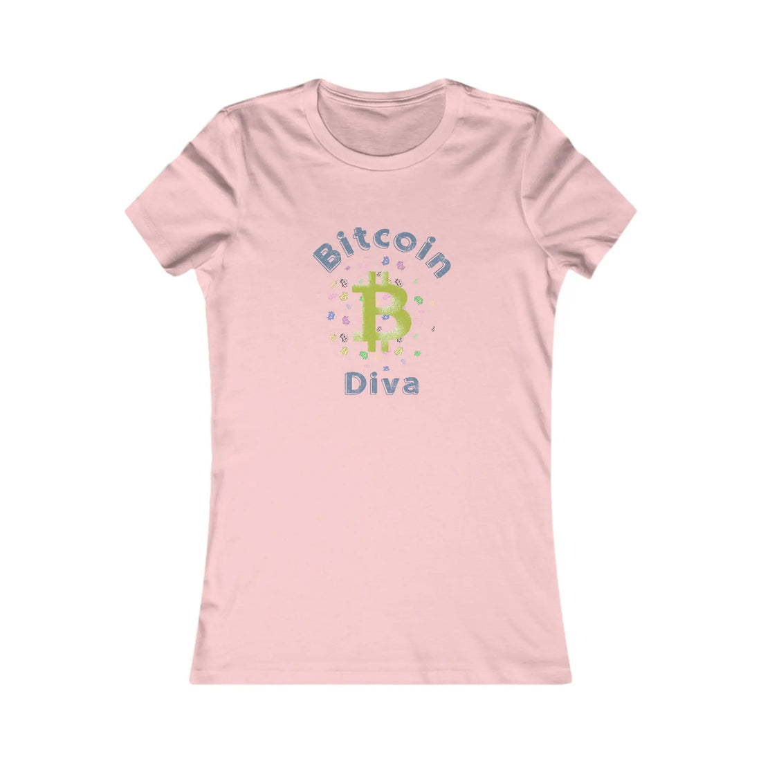 Bitcoin Diva Womens Tee - Pink - Bella Canvas 6004 Slim Fit Flat Design View - Sovereign Bitcoin Apparel