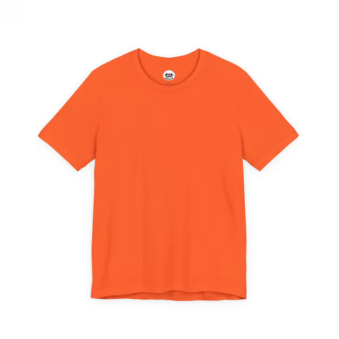 Flat front view of the blank orange Bella Canvas 3001 t-shirt, showing the soft, durable fabric quality.