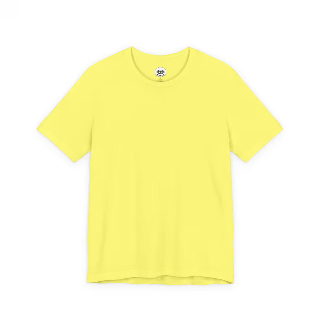 Flat lay of the blank front of the yellow Bella Canvas 3001 t-shirt. A clean look for everyday Bitcoiners.
