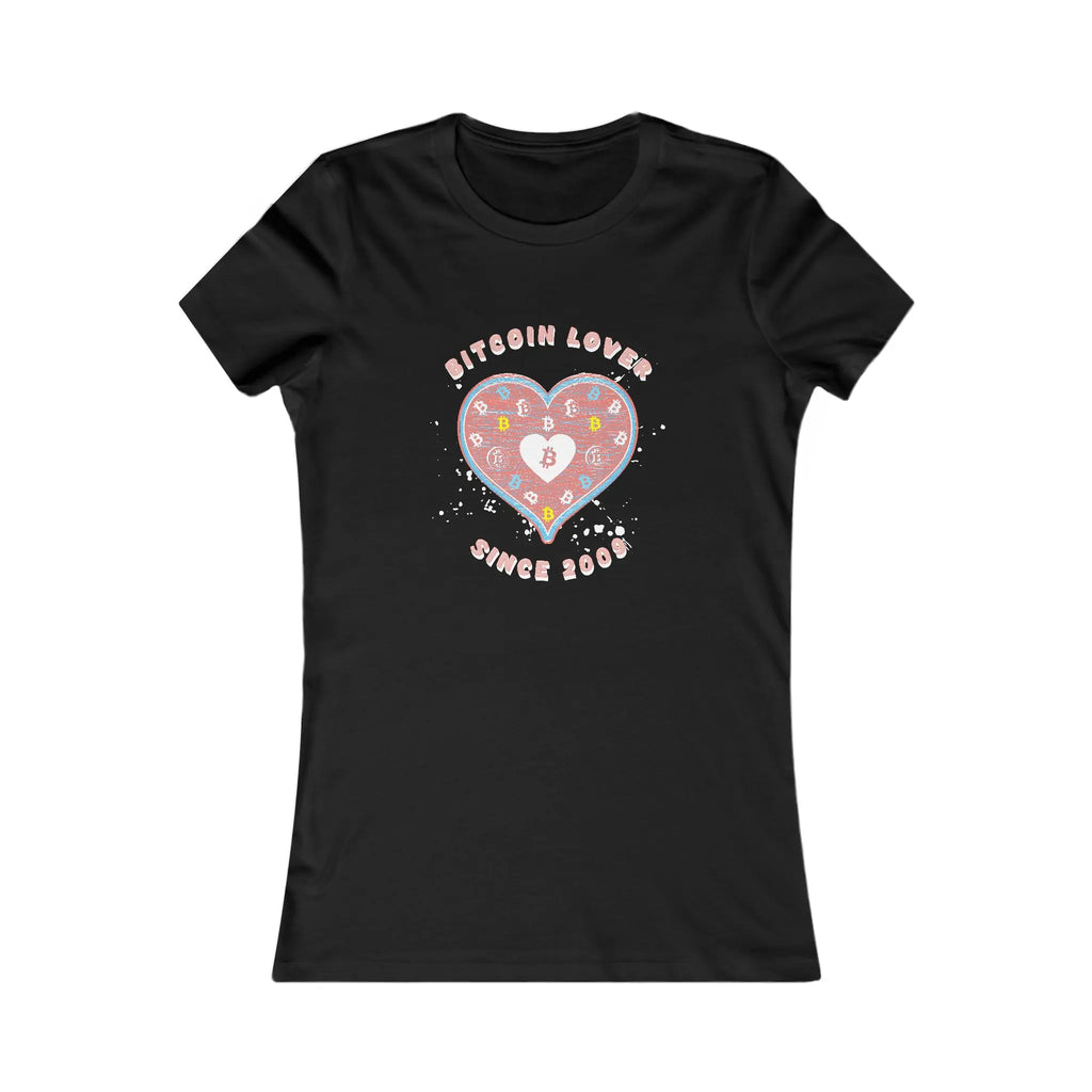 Bitcoin Lover Since 2009 Womens Tee - Black - Bella Canvas 6004 Slim Fit Flat Design View - Sovereign Bitcoin Apparel
