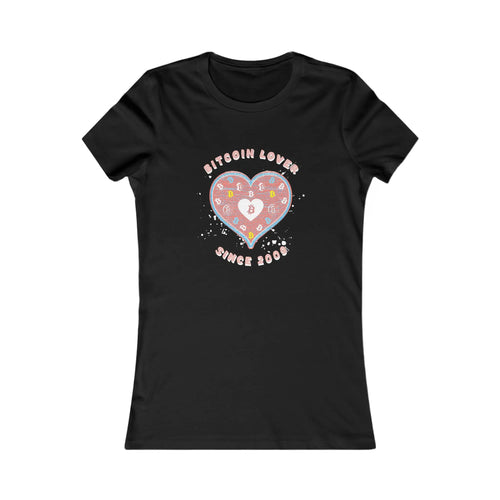 Bitcoin Lover Since 2009 Womens Tee - Black - Bella Canvas 6004 Slim Fit Flat Design View - Sovereign Bitcoin Apparel