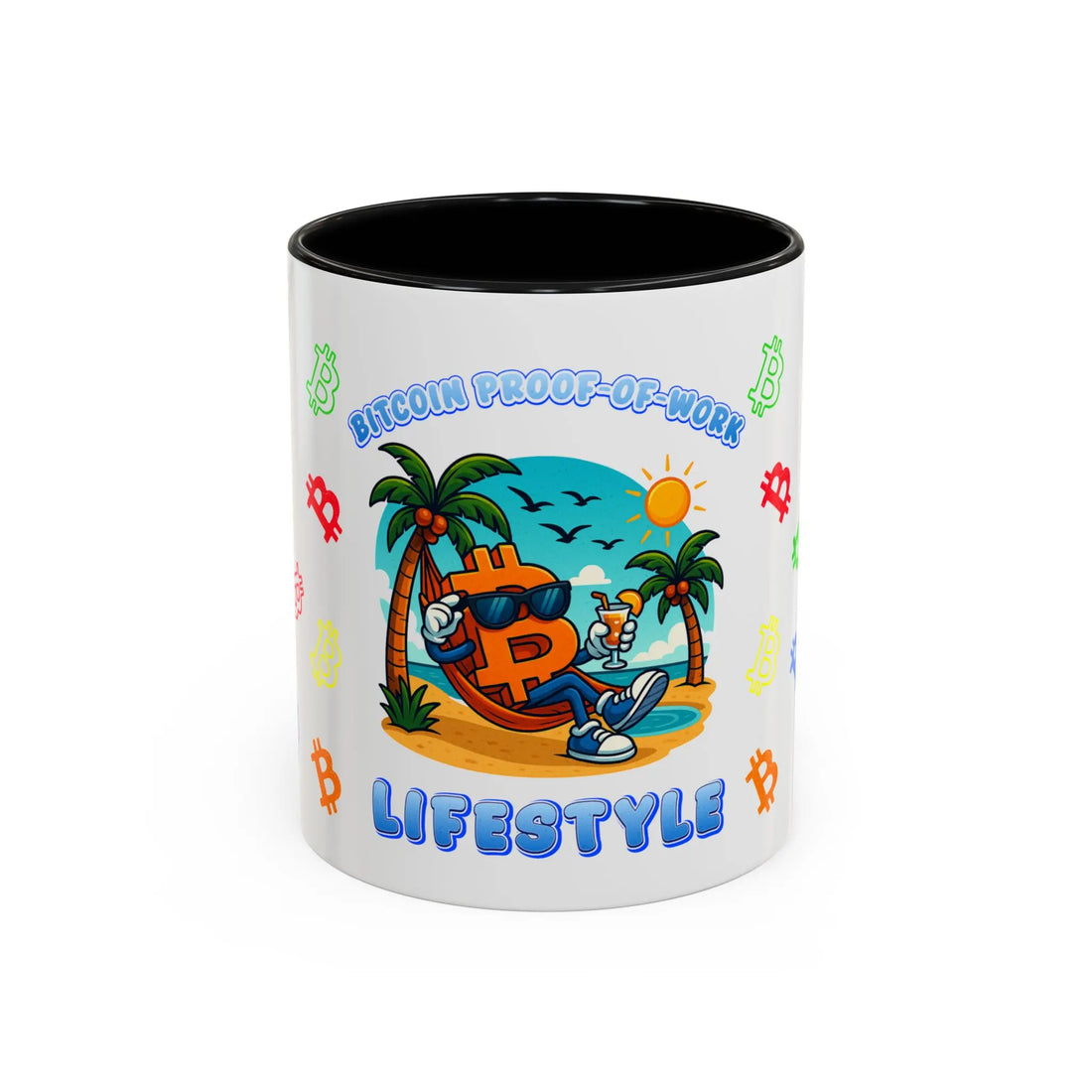 Bitcoin Proof-Of-Work — Lifestyle | 11oz Coffee Mug with black interior - Front view