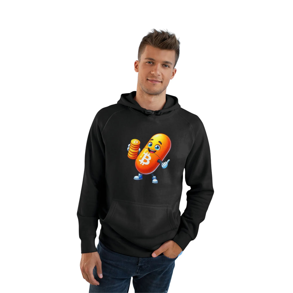 Bitcoin Your Passport to Financial Freedom Unisex Hoodie - Black - AS Colour 5101 Model Front - Bitcoin Apparel