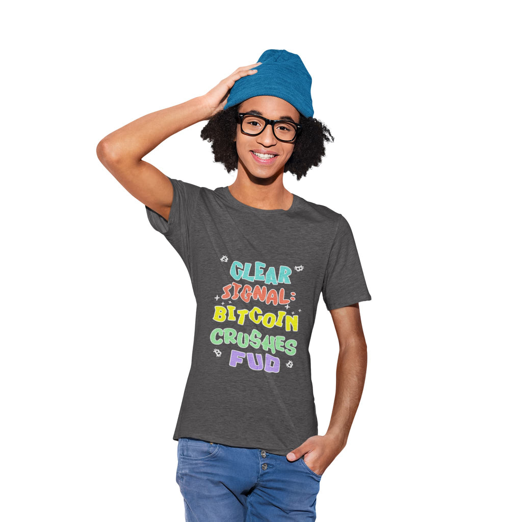 Clear Signal: Bitcoin Crushes FUD | Youth T-Shirt {{variant1}} | Bitcoin Apparel