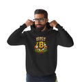 Down The Bitcoin Rabbit Hole Hoodie - Black - Lane Seven LS14001 Model Front - Sovereign Bitcoin Gear