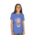 Gen Z Was Born In The Bitcoin Era Youth T-Shirt - Heather Columbia Blue - Bella Canvas 3001Y Model Front - Bitcoin Merch