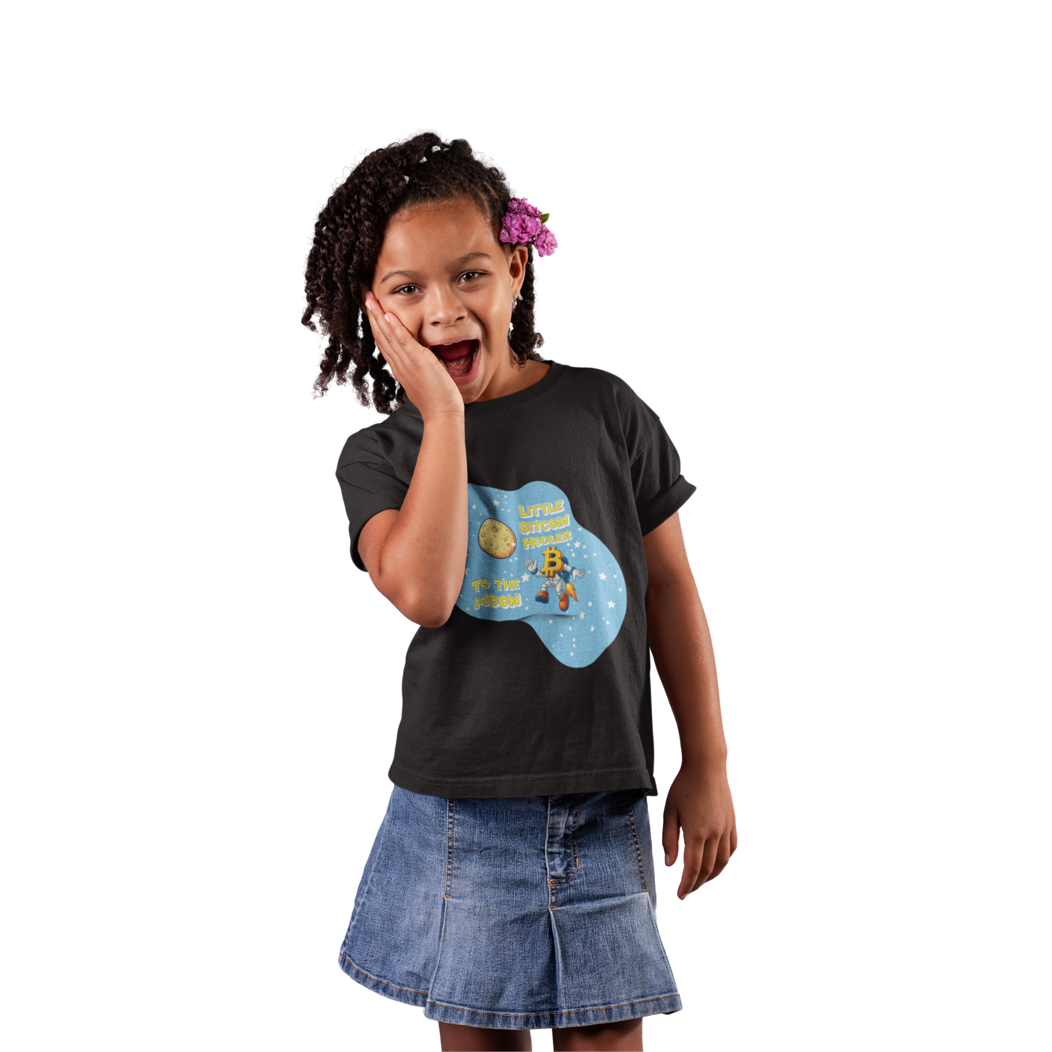 Little Bitcoin Hodler — To The Moon | Kids T-Shirt
