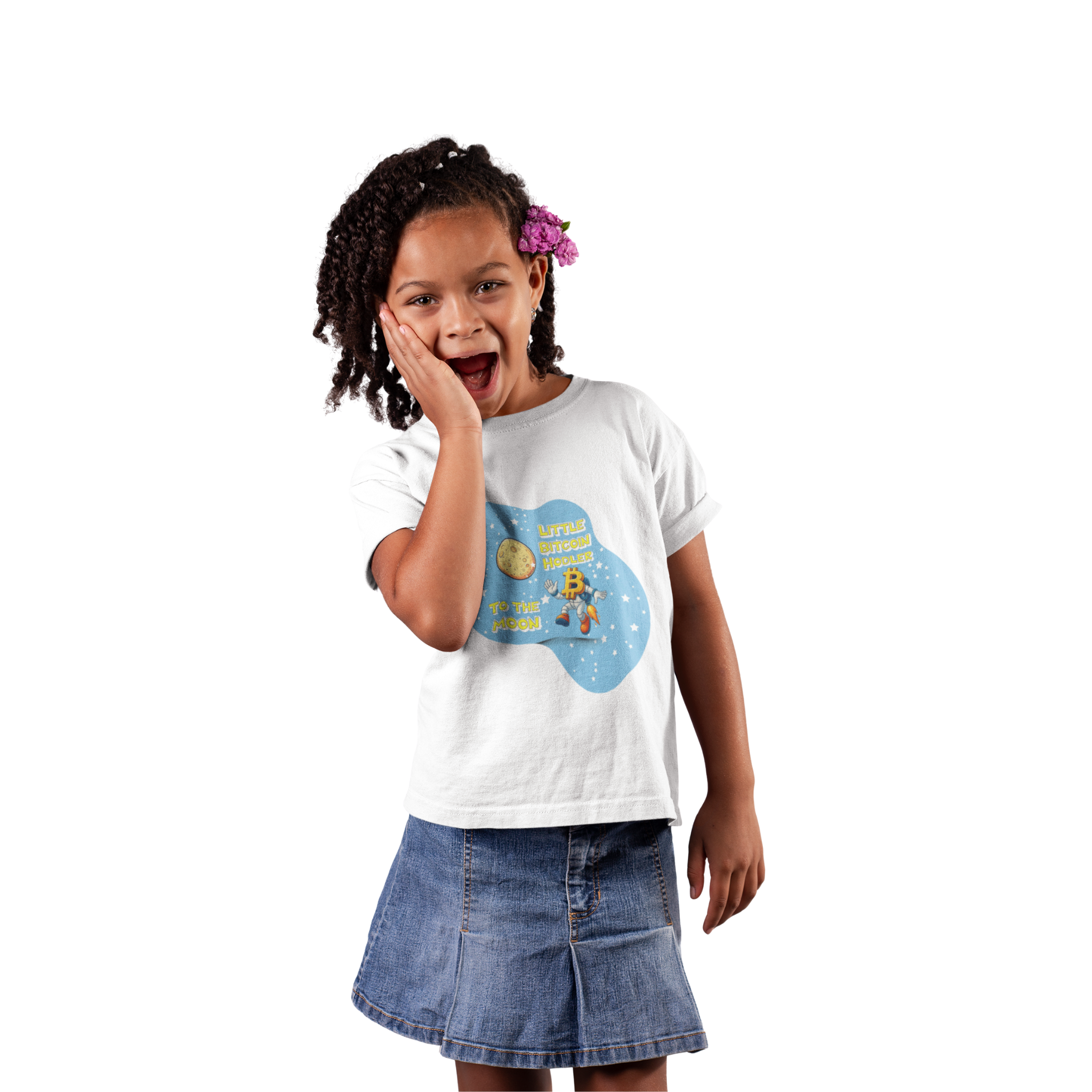 Little Bitcoin Hodler — To The Moon | Kids T-Shirt