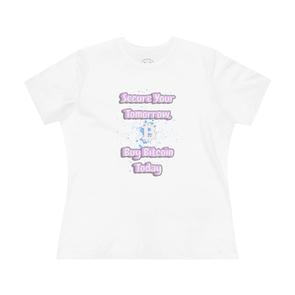 Secure Your Tomorrow — Buy Bitcoin Today | Women's Tee {{variant1}} | Bitcoin Apparel