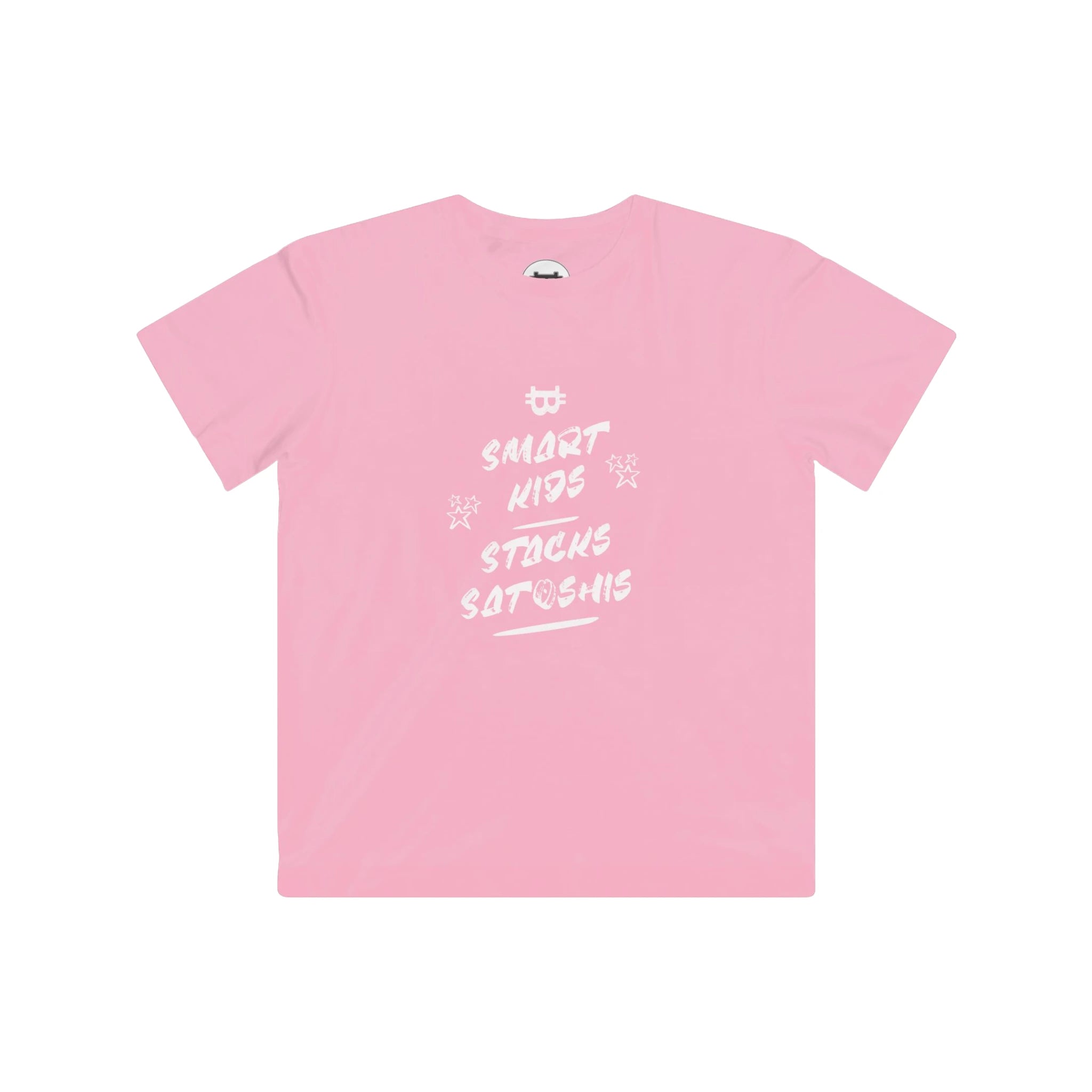 Smart Kids Stack Satoshis Kids Tee - Pink - LAT 6101 Soft Fine Jersey Cotton - Sovereign Bitcoin Gear