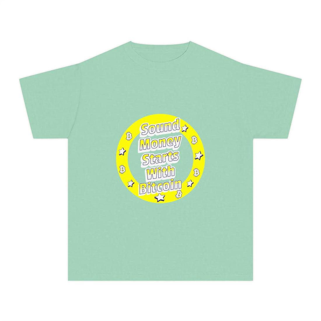 Sound Money Starts With Bitcoin Kids Tee - Island Reef - Comfort Colors 9018 Flat Front - Bitcoin Apparel